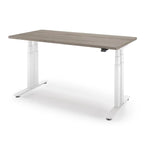 P1 ELITE+ Standing Desk 30x59-Ironwood-With Grommet Holes-White-iMovR