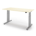 P1 ELITE+ Standing Desk 30x59-Light Maple-With Grommet Holes-Silver-iMovR