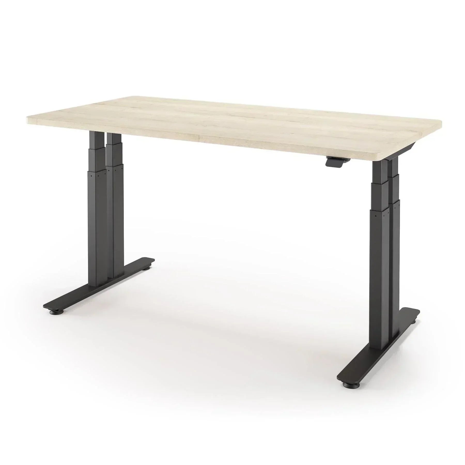 P1 ELITE+ Standing Desk 30x59-Natural Oak-With Grommet Holes-Black-iMovR