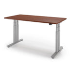 P1 ELITE+ Standing Desk 30x59-Shaker Cherry-With Grommet Holes-Silver-iMovR