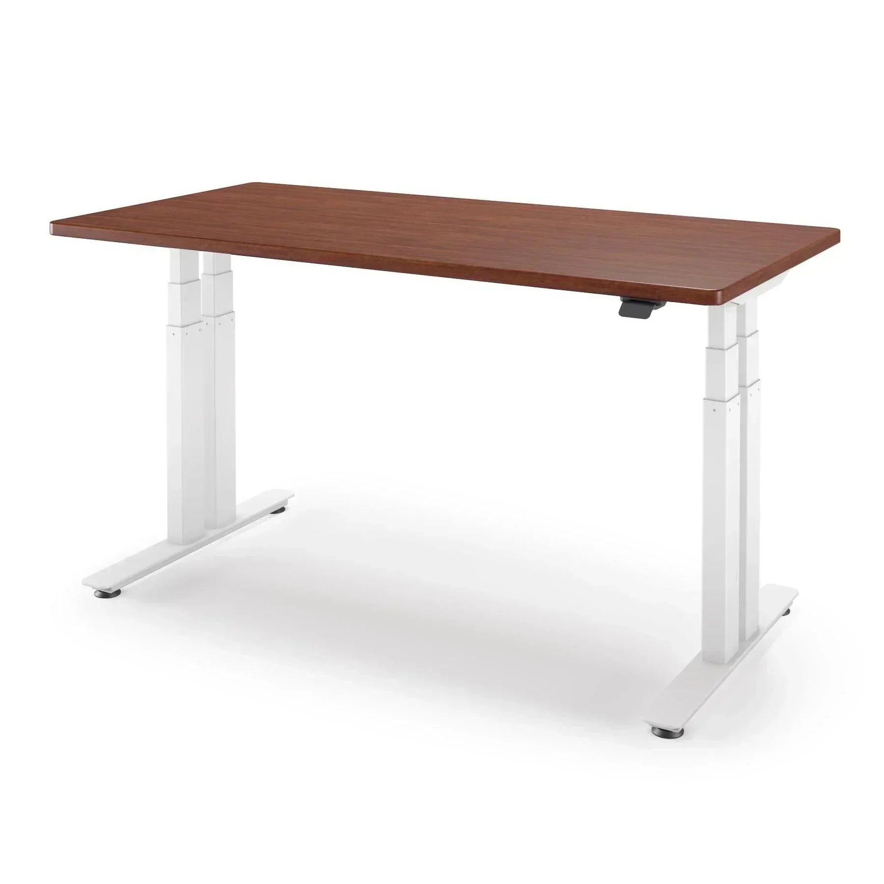 P1 ELITE+ Standing Desk 30x59-Shaker Cherry-With Grommet Holes-White-iMovR