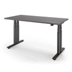 P1 ELITE+ Standing Desk 30x59-Shark Gray-With Grommet Holes-Black-iMovR