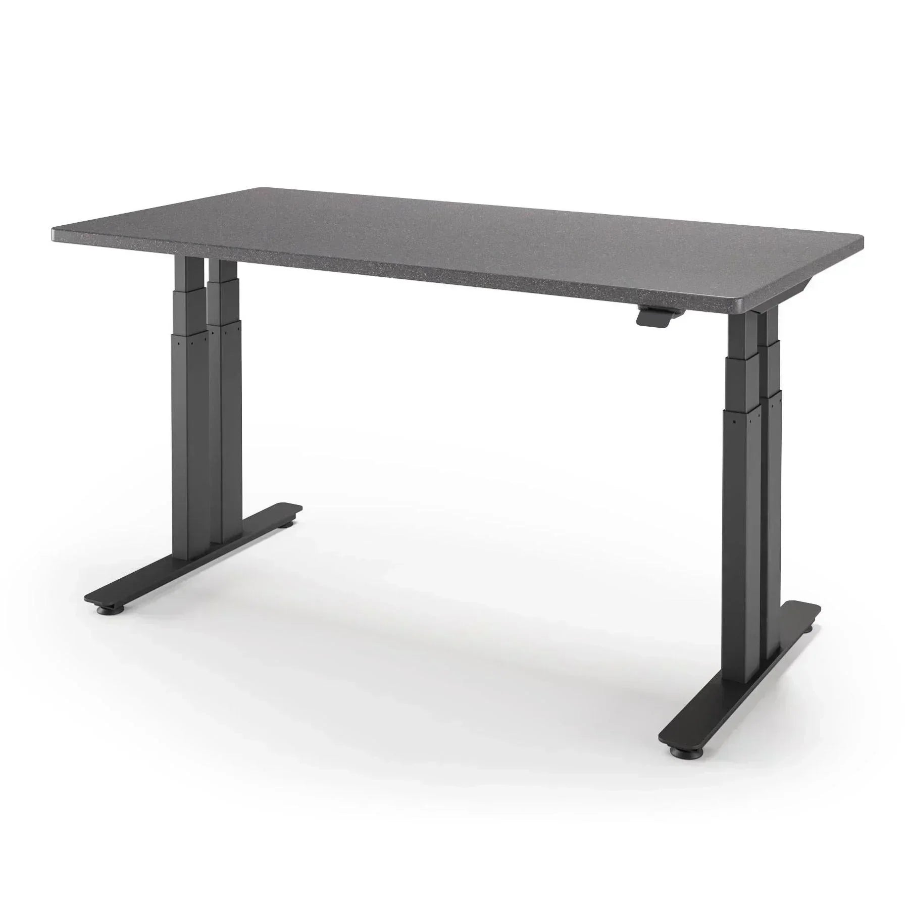 P1 ELITE+ Standing Desk 30x59-Shark Gray-With Grommet Holes-Black-iMovR