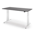 P1 ELITE+ Standing Desk 30x59-Shark Gray-With Grommet Holes-White-iMovR