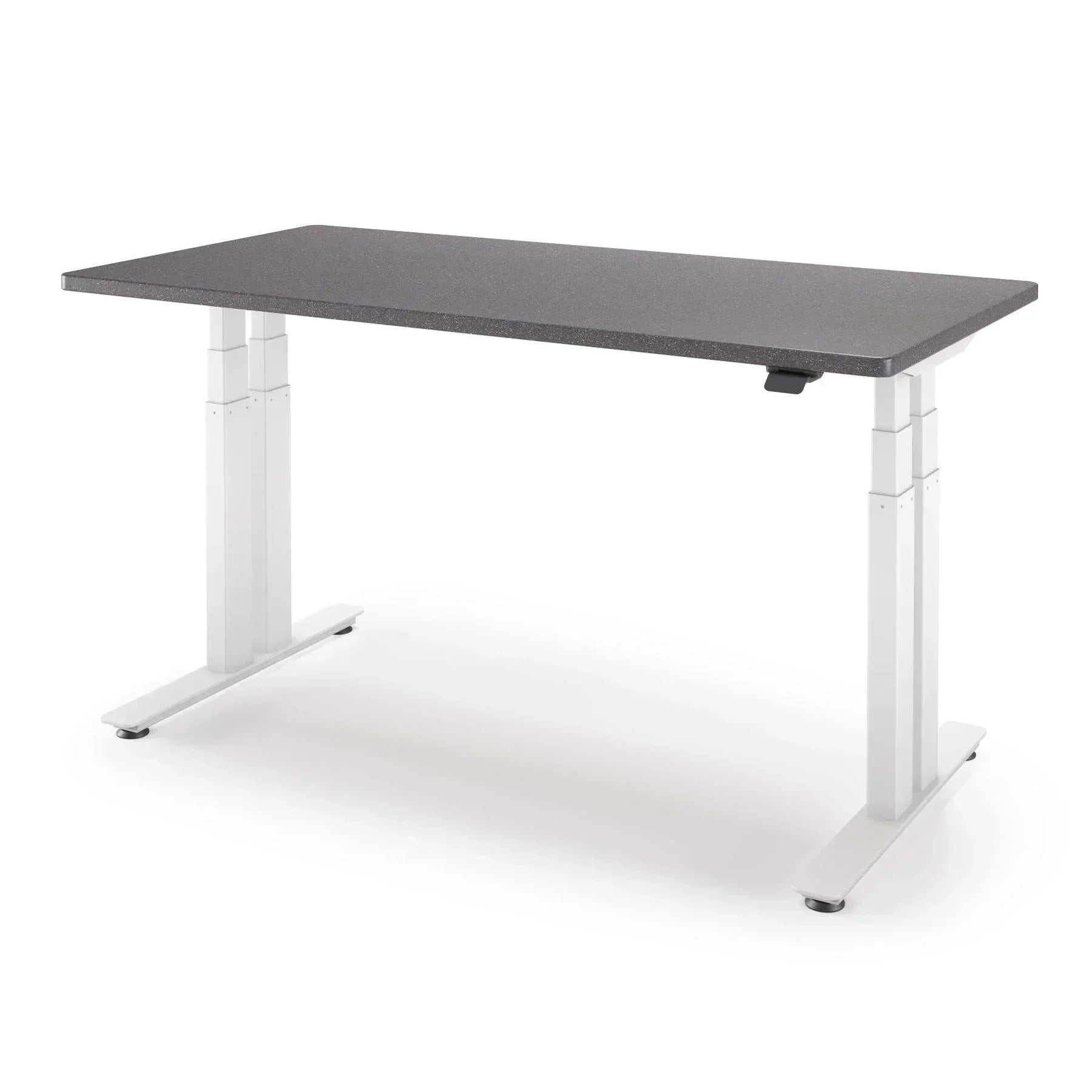 P1 ELITE+ Standing Desk 30x59-Shark Gray-With Grommet Holes-White-iMovR