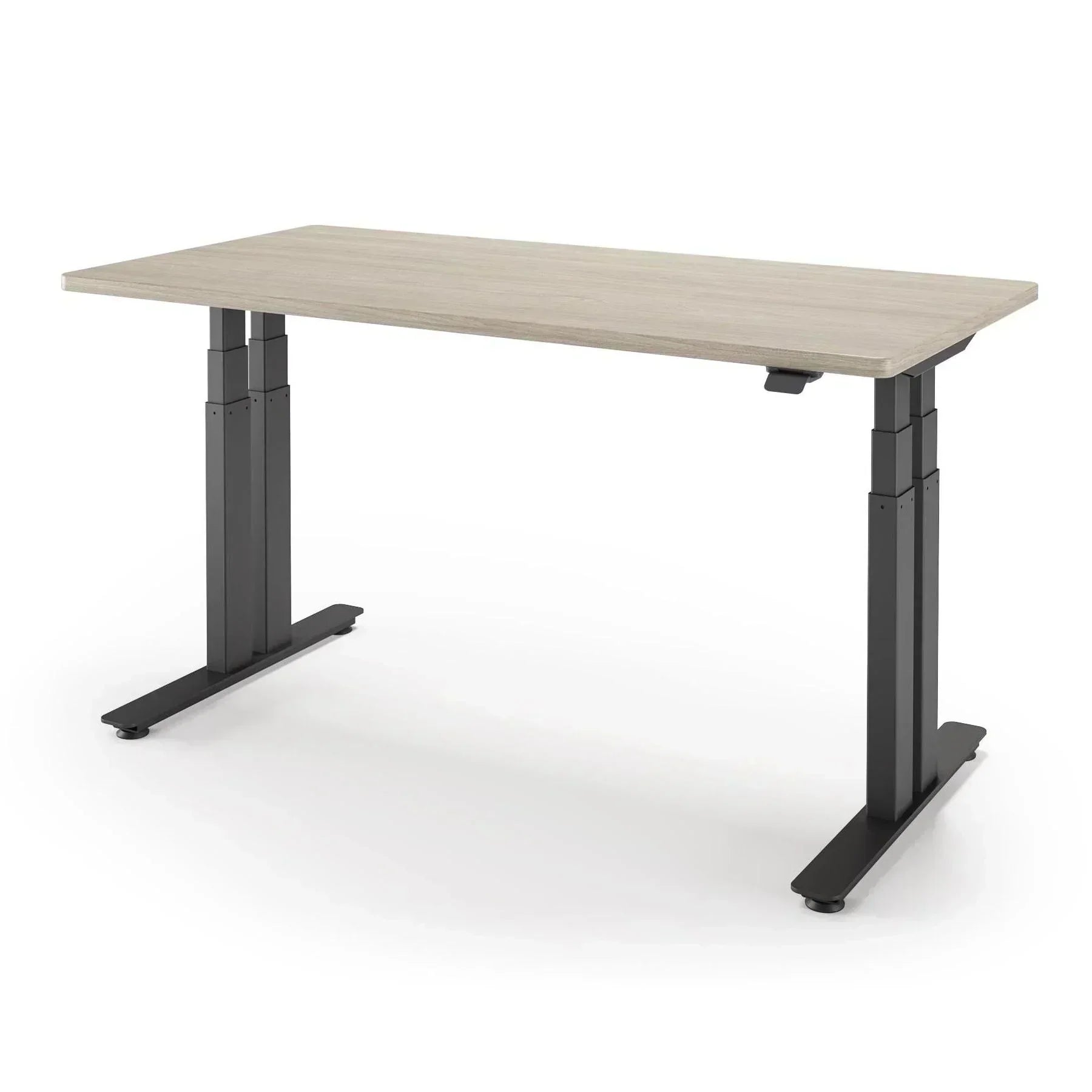 P1 ELITE+ Standing Desk 30x59-Swiss Elm-With Grommet Holes-Black-iMovR