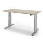 P1 ELITE+ Standing Desk 30x59-Swiss Elm-With Grommet Holes-Silver-iMovR