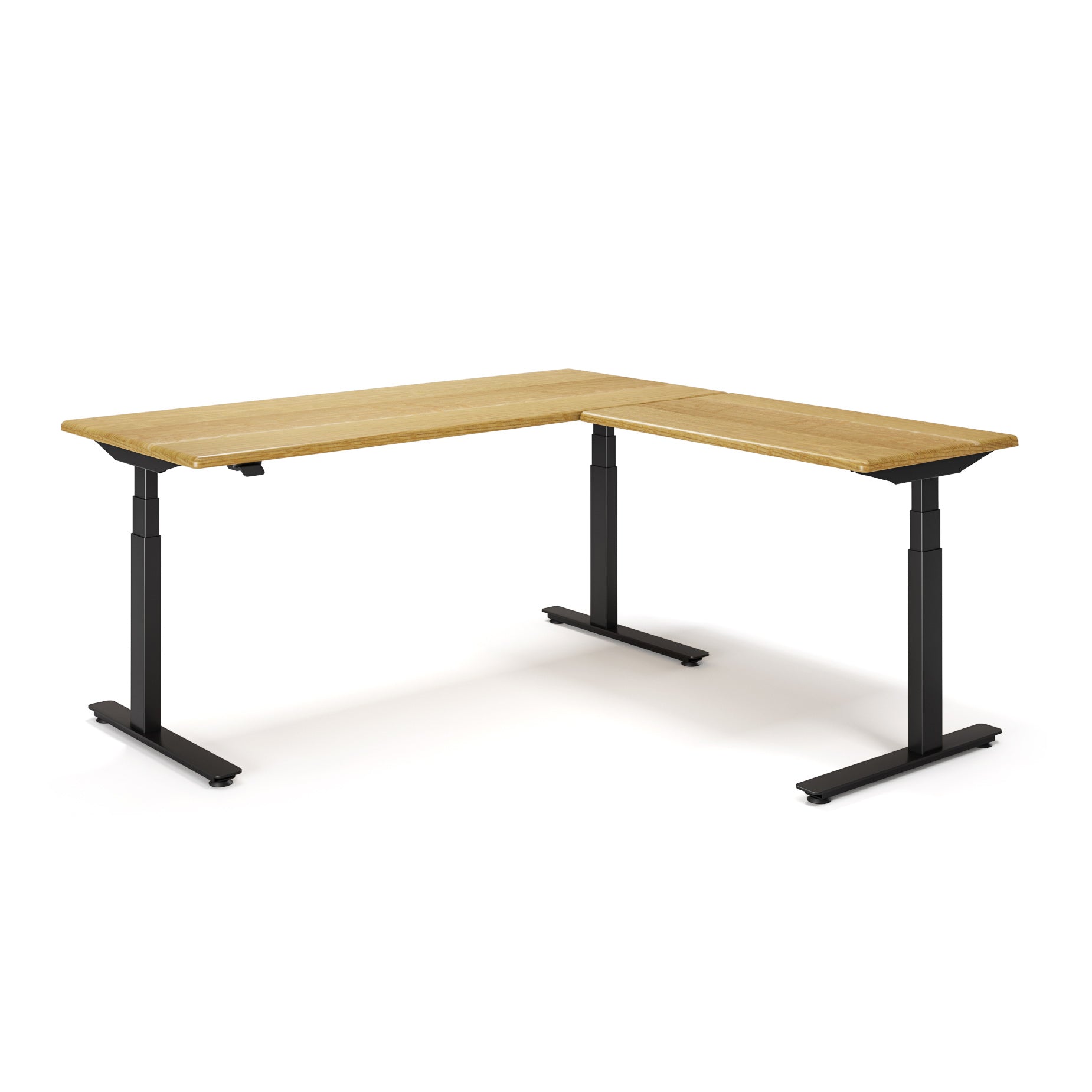 Lander Standing L-Desk with Solid Wood Desktop