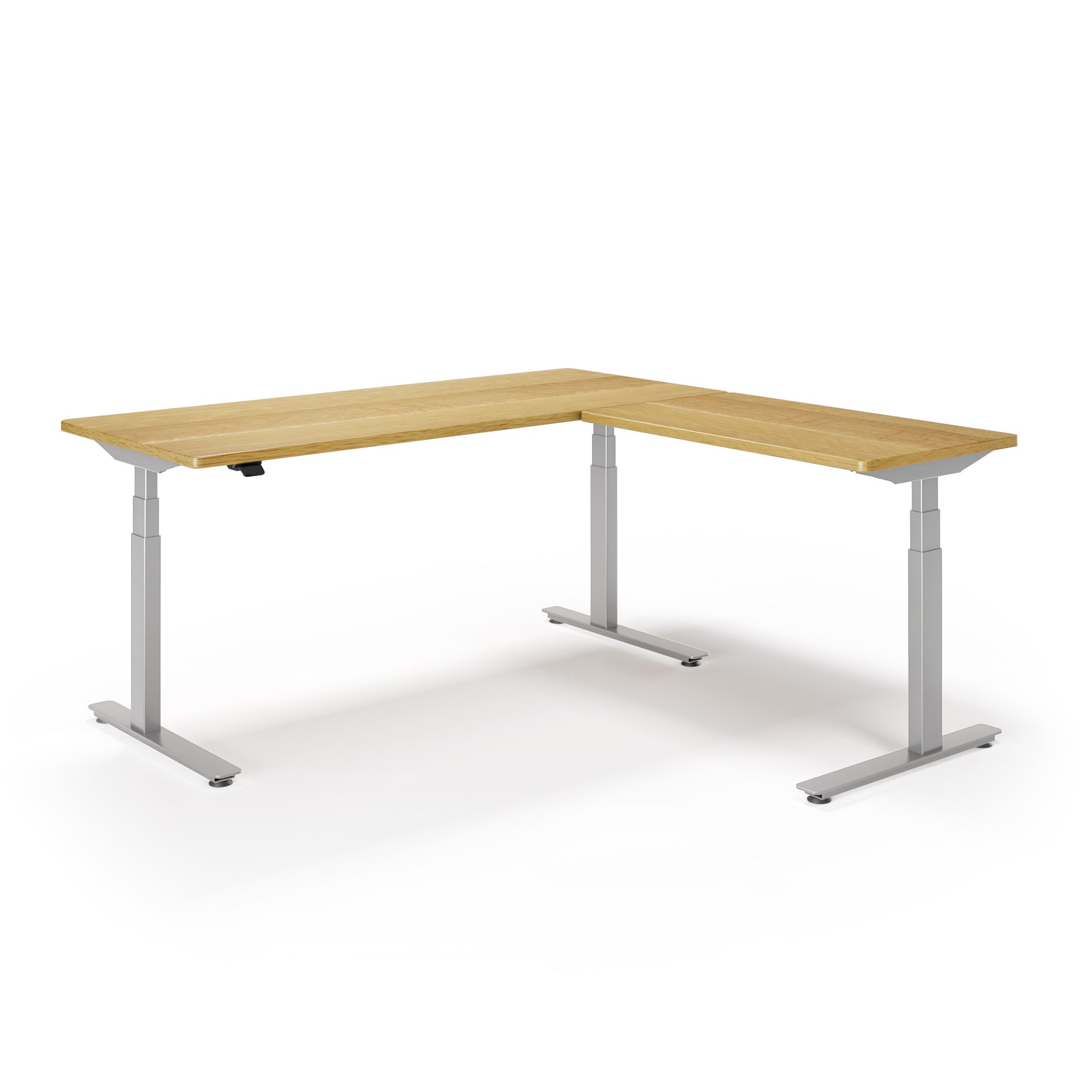 P1 ELITE L-Shaped Standing Desk with Solid Wood Desktop