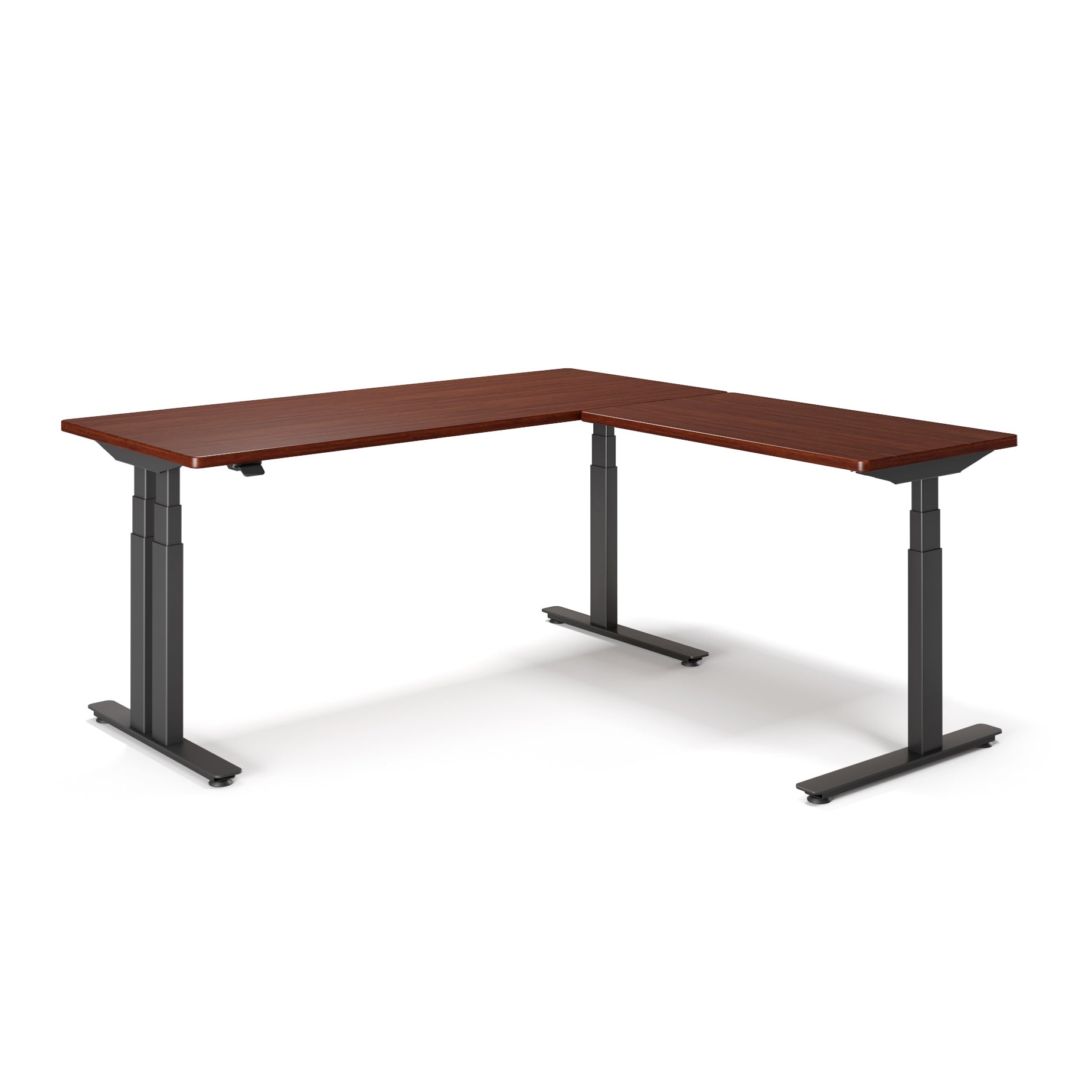 P1 ELITE PLUS L-Shaped Standing Desk with 3D Laminate Desktop