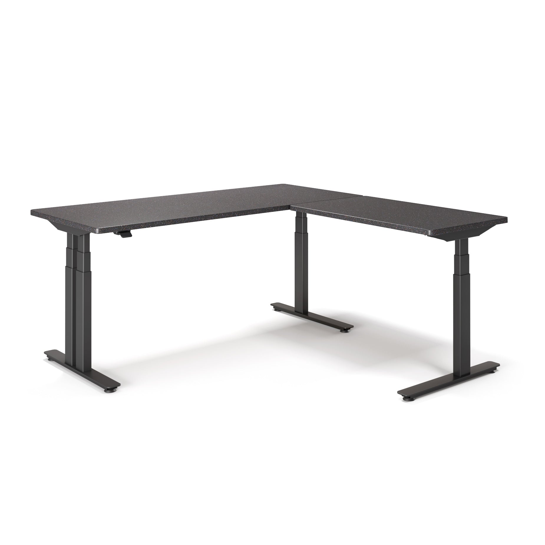 P1 ELITE PLUS L-Shaped Standing Desk with 3D Laminate Desktop