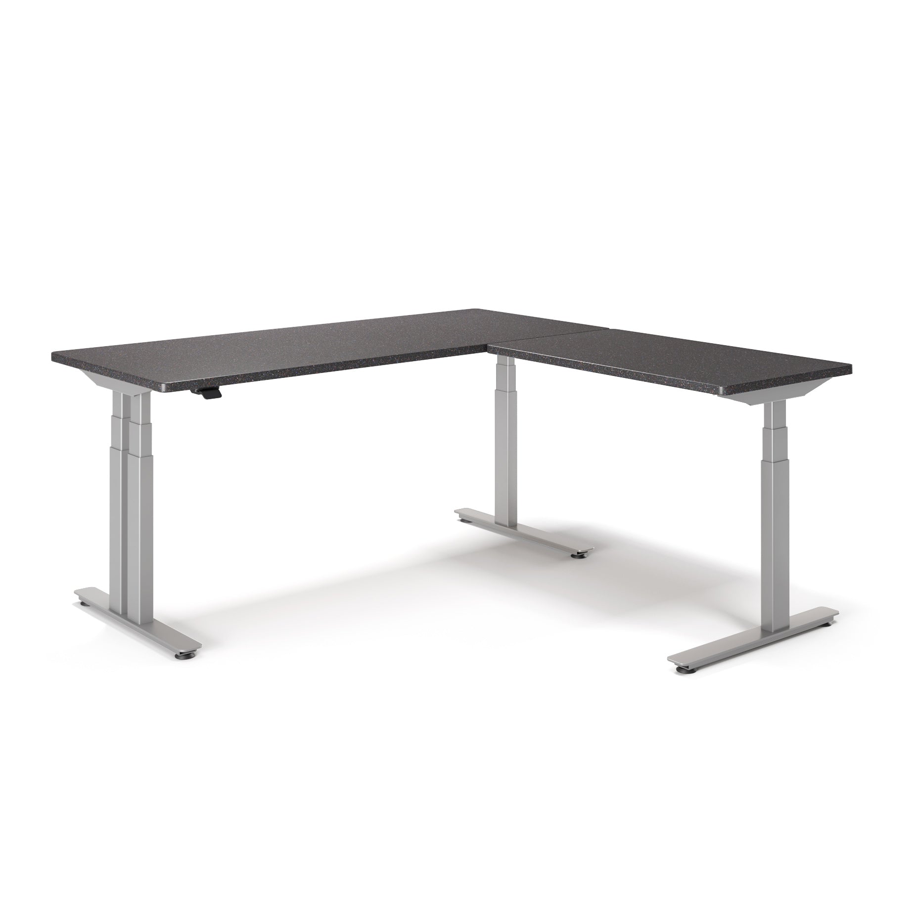P1 ELITE PLUS L-Shaped Standing Desk with 3D Laminate Desktop