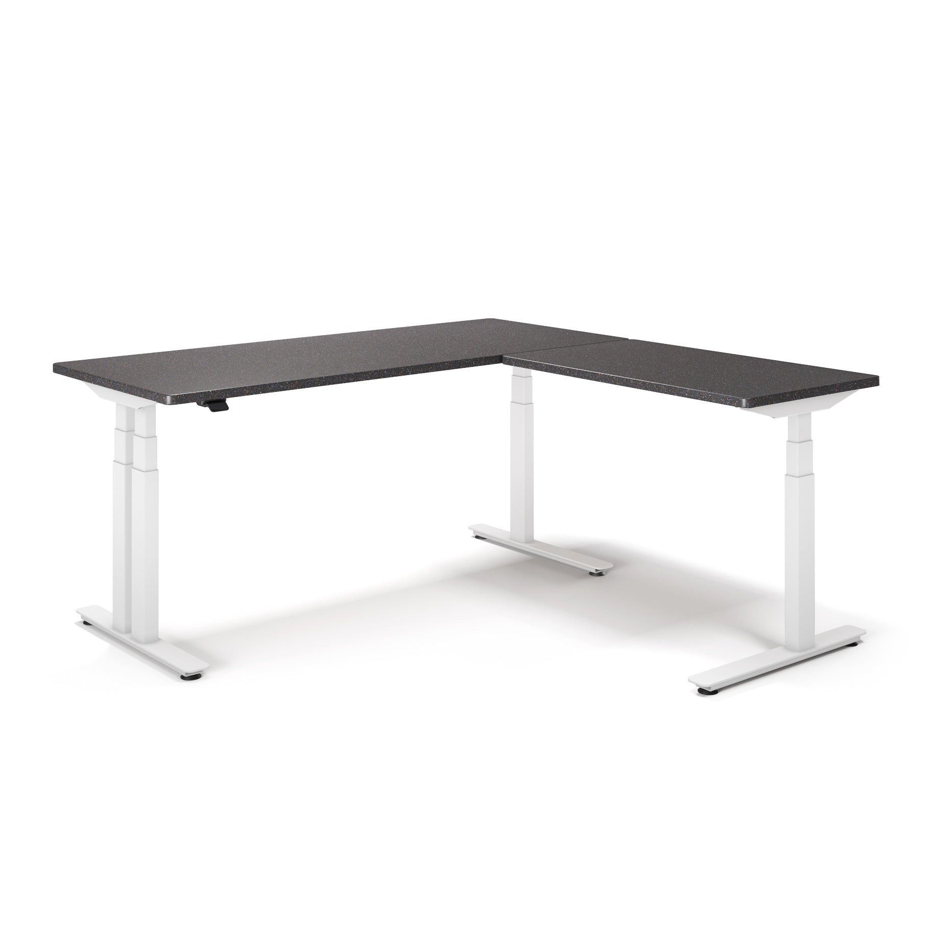 P1 ELITE PLUS L-Shaped Standing Desk with 3D Laminate Desktop