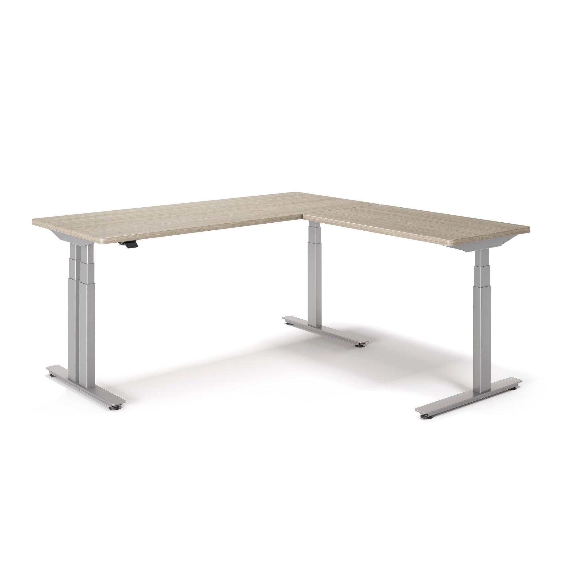 P1 ELITE PLUS L-Shaped Standing Desk with 3D Laminate Desktop