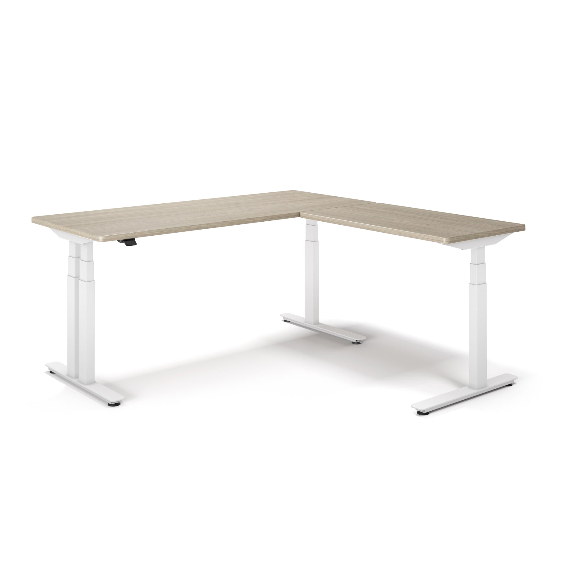 P1 ELITE PLUS L-Shaped Standing Desk with 3D Laminate Desktop