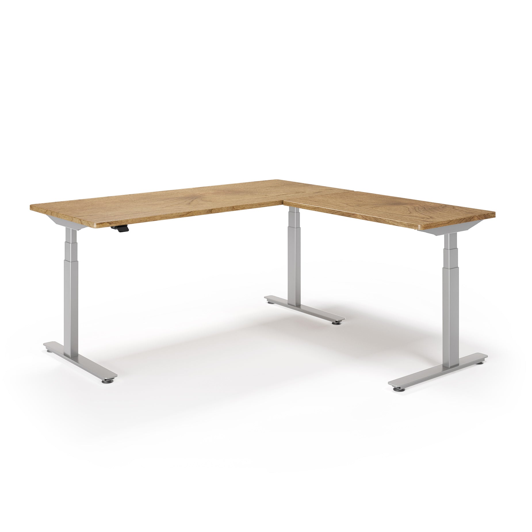 P1 ELITE L-Shaped Standing Desk with Solid Wood Desktop