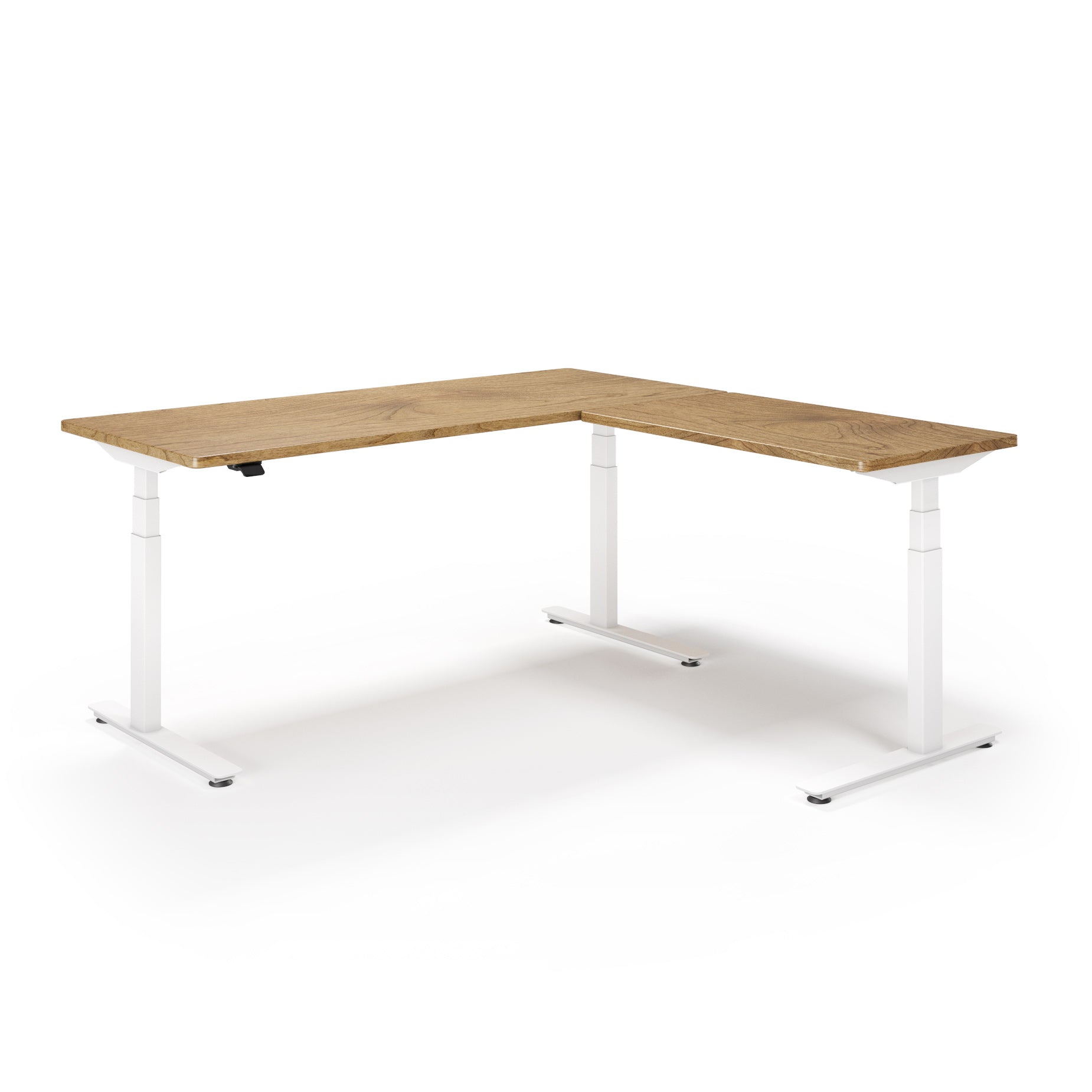 P1 ELITE L-Shaped Standing Desk with Solid Wood Desktop