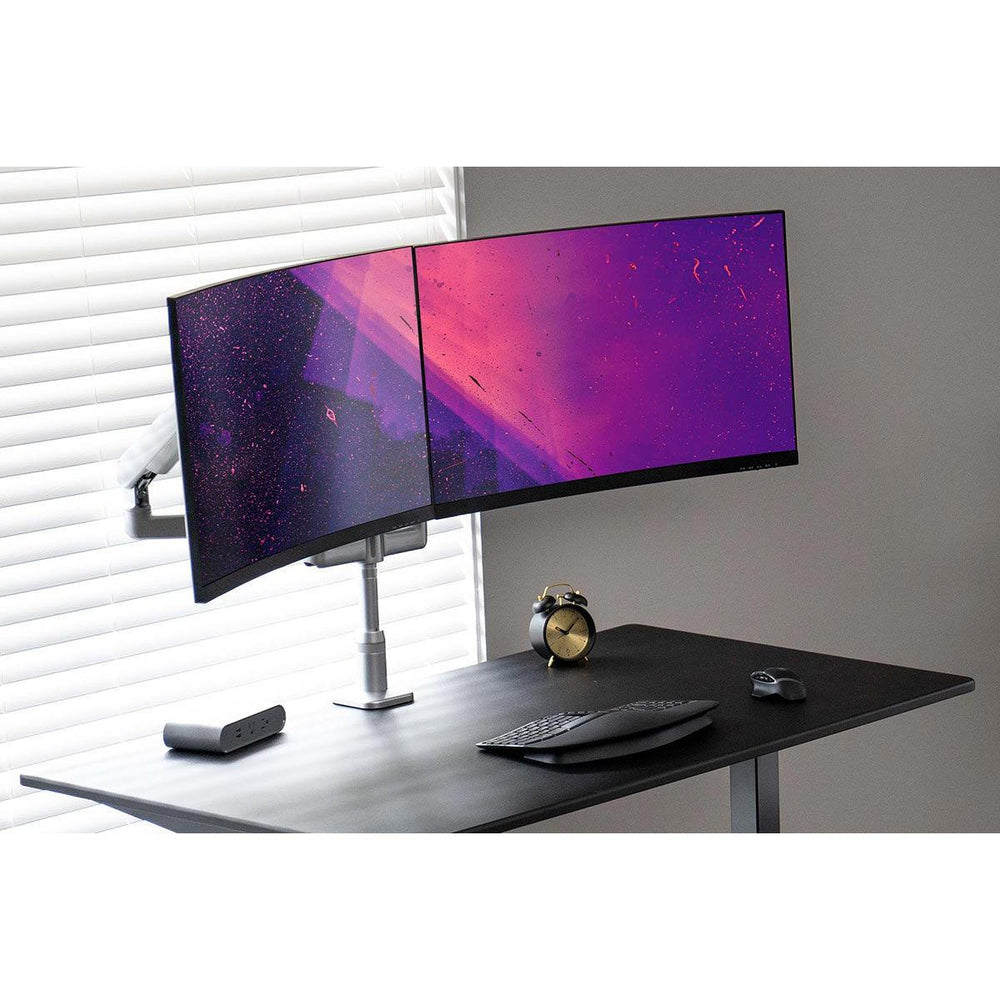 Compass Dual Monitor Arm, silver finish