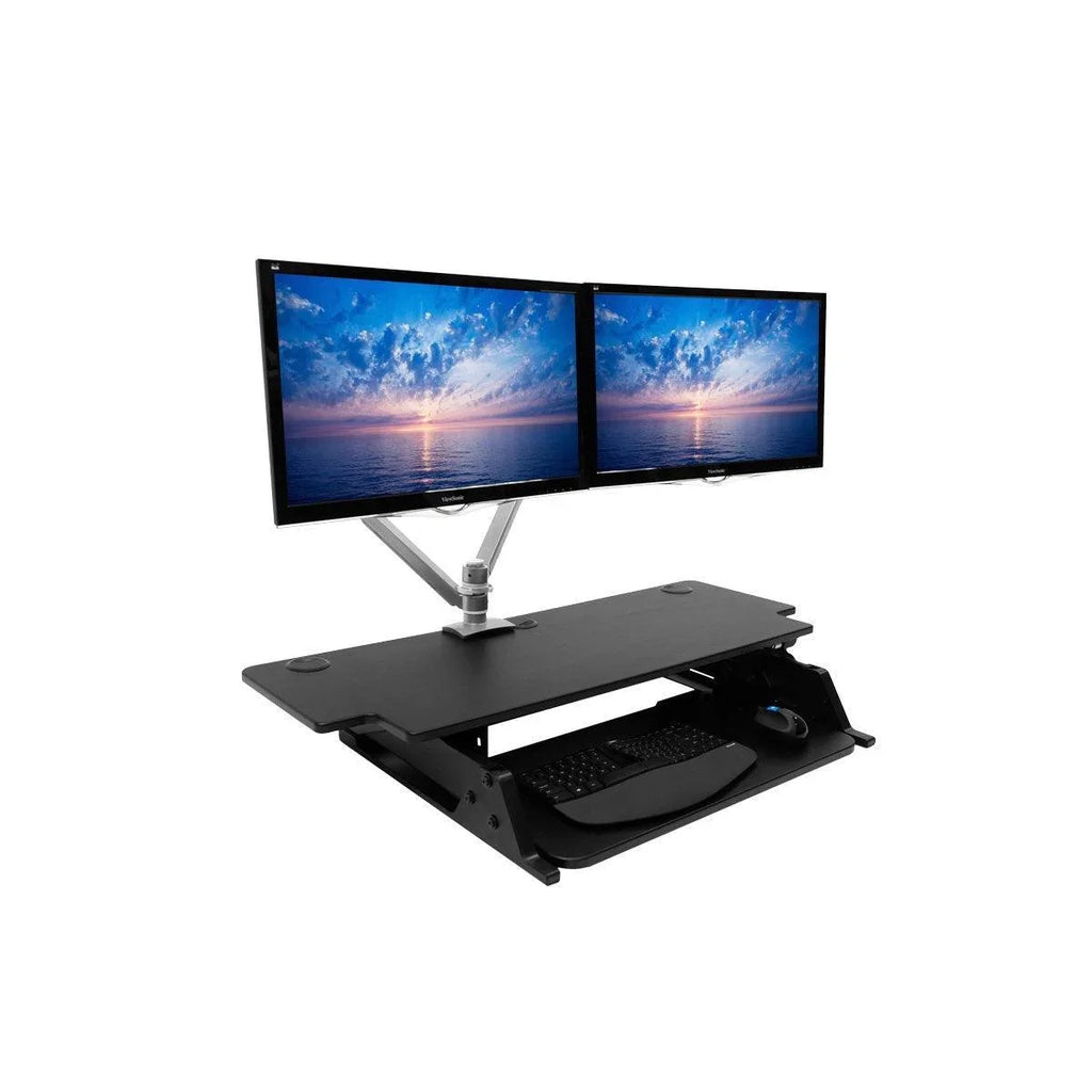 ZipLift+ HD 42" Standing Desk Converter - Lowest Setting, Dual Monitors