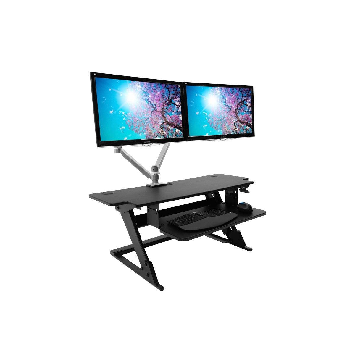 ZipLift+ HD 42" Standing Desk Converter - Dual Monitors, Left Side