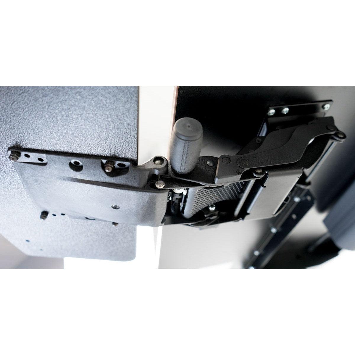 Trackless Keyboard Tray under desk view
