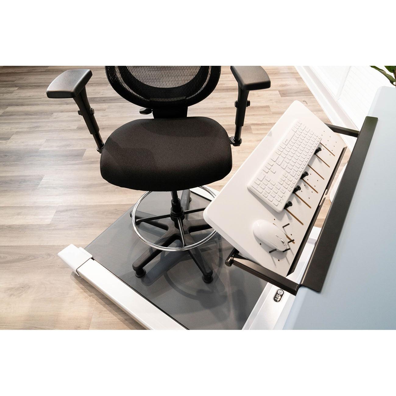 McHale TreadTop StableChair on the Unsit Office Treadmill, Front View