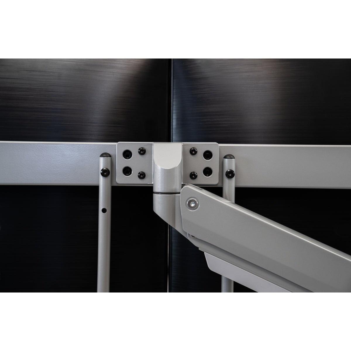 ZipView Unison Dual Monitor Arm with Handle dual mounting bracket close up