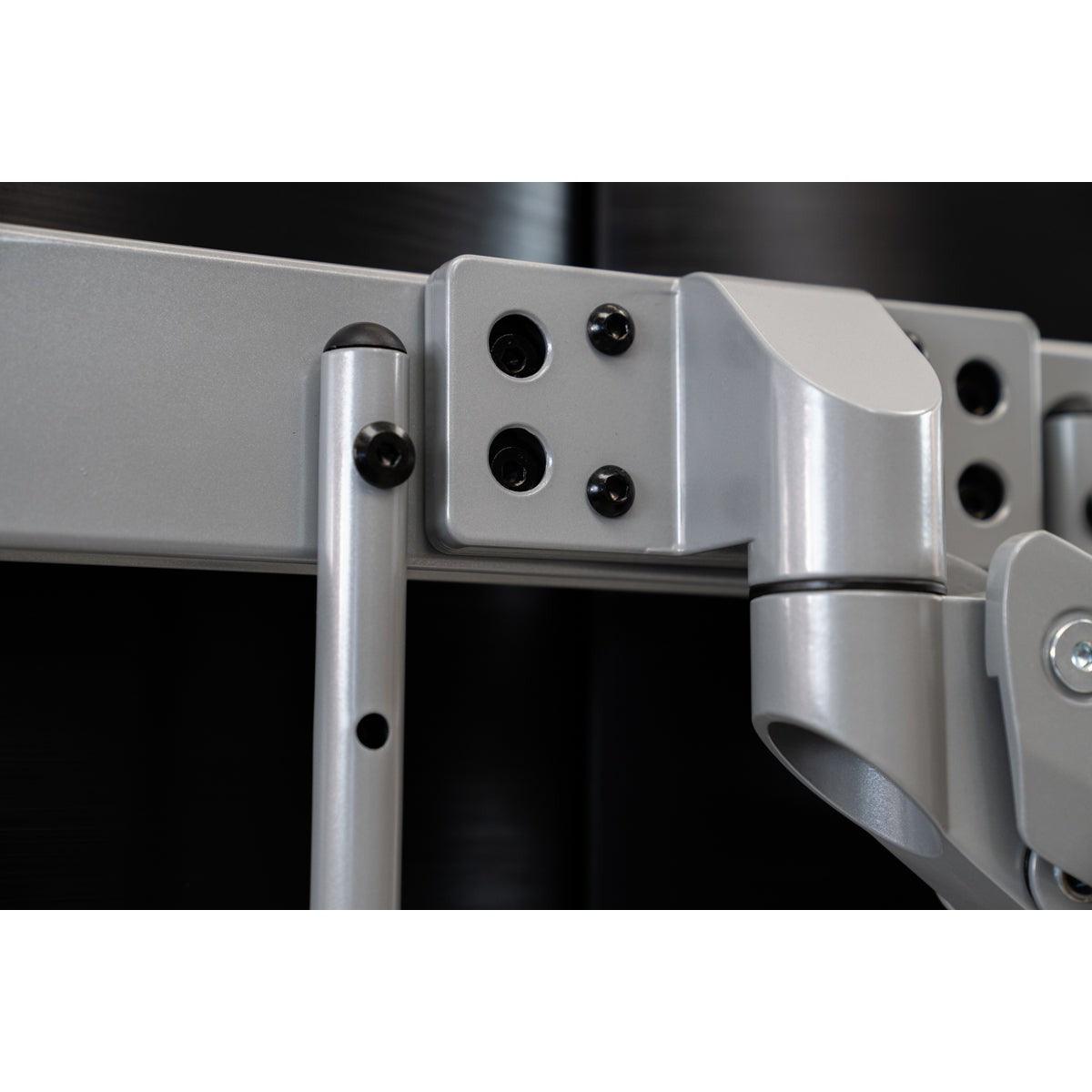 ZipView Unison Dual Monitor Arm with Handle mounting bracket closeup