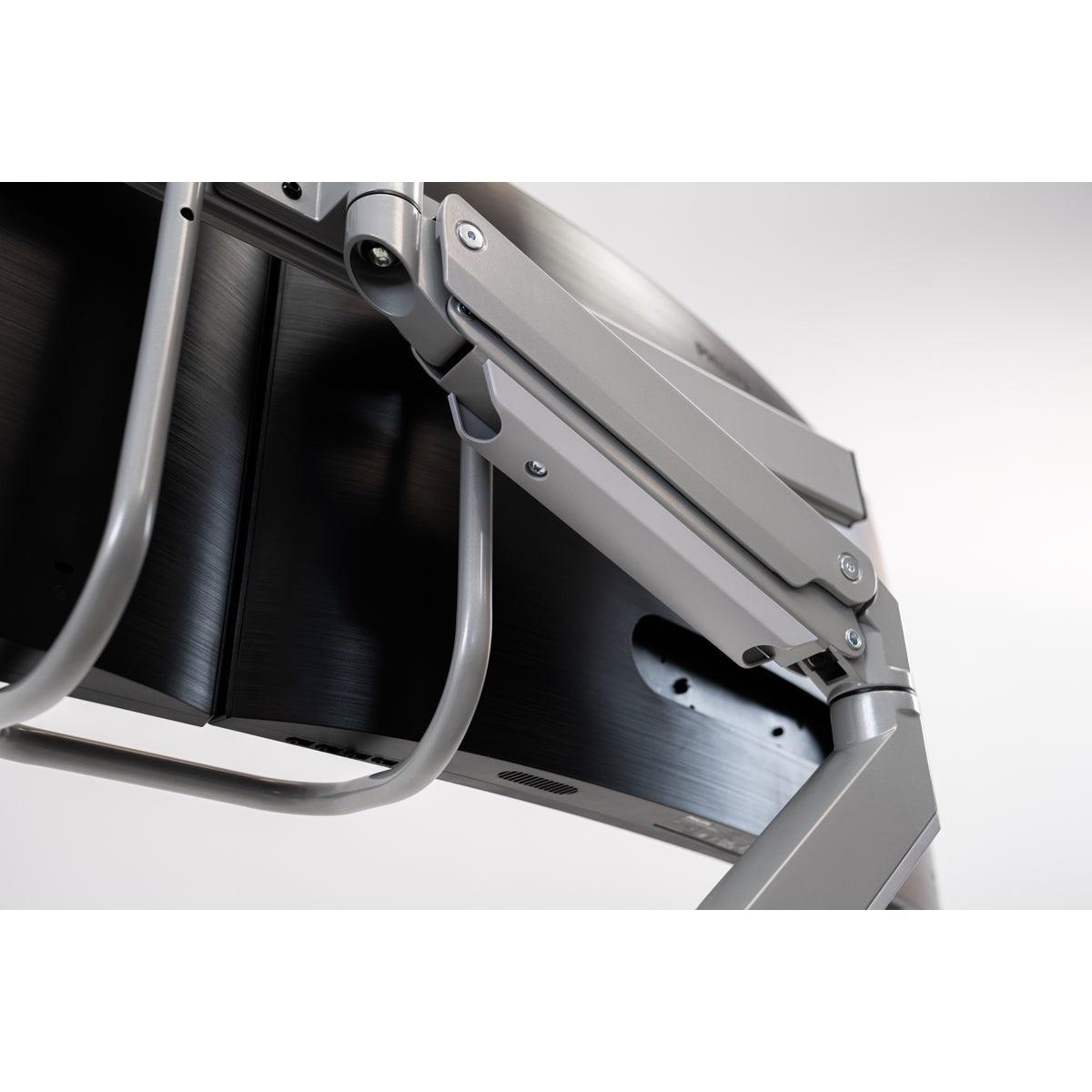 ZipView Unison Dual Monitor Arm with Handle cable management closeup