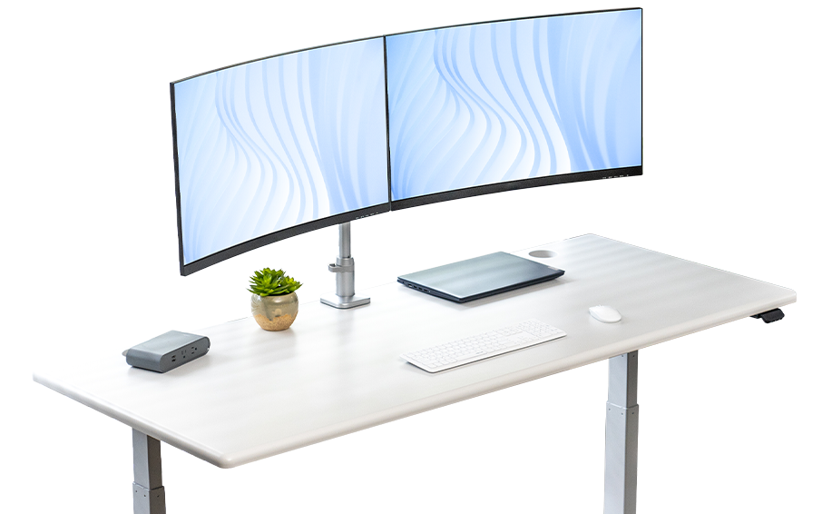iMovR standing desk, monitor arm, and power management