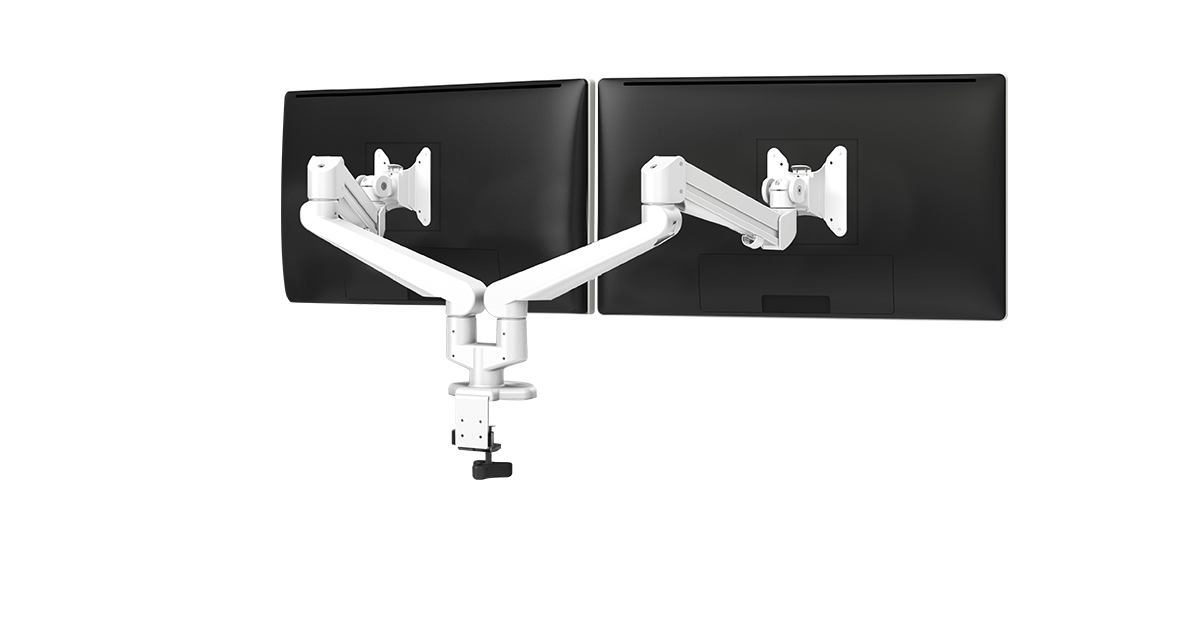 TopView Dual Monitor Arm in white