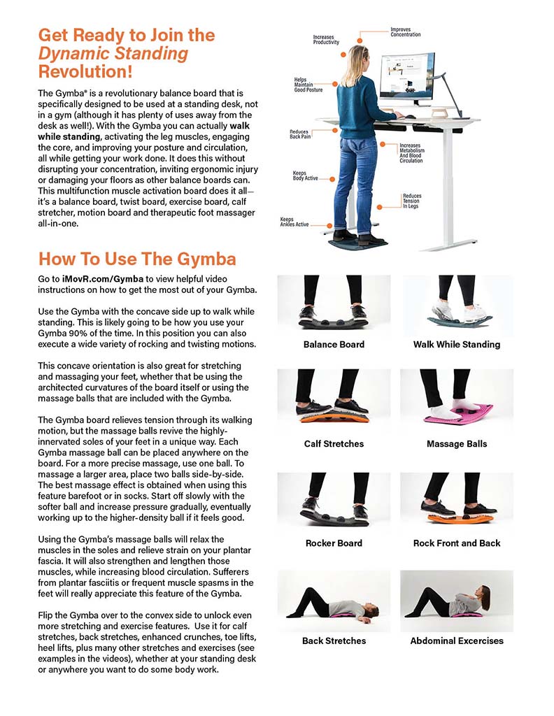 Gymba Ergonomic Balance Boards for Standing Desks | iMovR.com